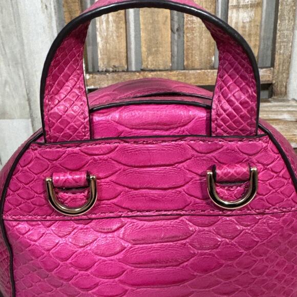 Michael Kors Abbey XS Mini Embossed Leather Backpack In Hot Pink/ Fuscia main image 9